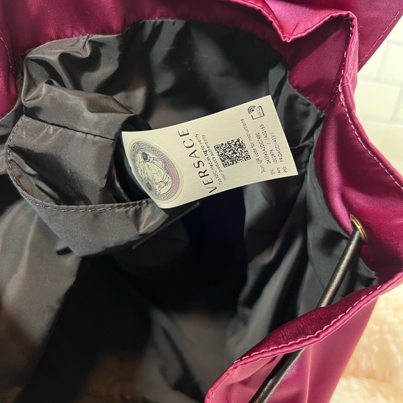 Versace Burgundy Nylon Backpack - Picture 10 of 10